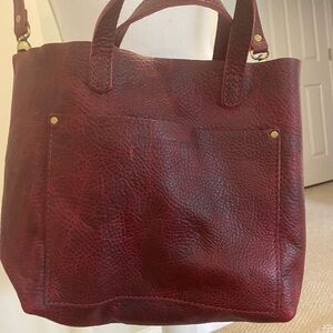 New Portland Leather Almost Perfect Medium Tote Burgandy/ Wine Color